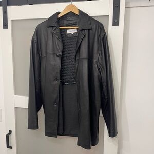 Men’s Calvin Klein Large Leather Jacket 100%